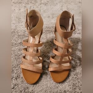Adrienne Vittadini Strappy Heels,  Size: 8M - Tan